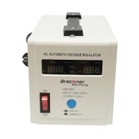 Stabilizator automat d e tensiune monofazic cu releu 500VA/140-260V, 2 prize schuko 230V, afisaj LCD Breckner Germany