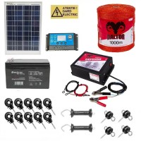 Pachet gard electric 2.5J Daltor + Fir 1000m 90kg + Panou solar 10W + Acumulator 12V 7Ah