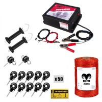 Pachet gard electric animale domestice, 2.5J Daltor + Fir 250m 90kg Pachet gard electric animale domestice, 2.5J Daltor + Fir 250m 90kg