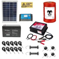 Pachet gard electric 2.5J Daltor + Fir 250m 90kg + Panou solar 10W + Acumulator 12V 7Ah