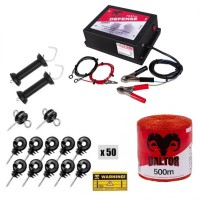 Pachet gard electric 2.5J Daltor + Fir 500m 90kg
