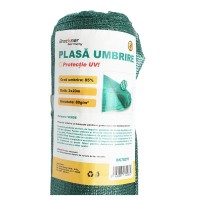 Plasa umbrire 85% latime 2M si lungime 20M verde din polietilena cu protectie UV Plasa umbrire 85% latime 2M si lungime 20M verde din polietilena cu protectie UV
