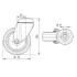 Roata pivotanta poliuretan 75 mm cu furca inox - 60 kg 7470PJO075P30-11 TENTE  [2]