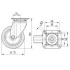 Roata pivotanta poliuretan 75 mm cu furca inox - 75 kg 7470PJO075P40 TENTE [2]