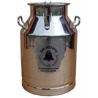 Bidon inox 30 litri cu maner si prindere cu clipsuri si capac inox