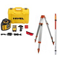Nivela laser rosu rotativa cu autonivelare NL500R + trepied SJJ1 + stadie laser LS-24 Nivela laser rosu rotativa cu autonivelare NL500R + trepied SJJ1 + stadie laser LS-24