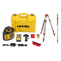 Nivela laser rosu rotativa cu autonivelare NL520R + trepied SJJ1 + stadie laser LS-24 Nivela laser rosu rotativa cu autonivelare NL520R + trepied SJJ1 + stadie laser LS-24