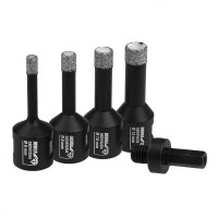 Set carote diamantate brazate 6, 8, 10, 12 mm M14 + Adaptor Hexagonal DED1592SZ01 Dedra