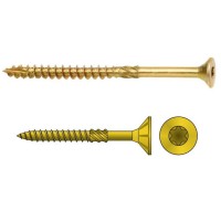 Surub autoforant 3x50 mm pentru lemn RO-JET 500 buc, cu cap inecat, otel zincat galben