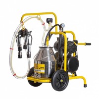 Aparat de muls vaci pe ulei cu 1 post si 1 bidon inox 30L