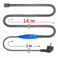 Cablu incalzitor conducte anti-inghet cu termostat 14 m, putere 224 W