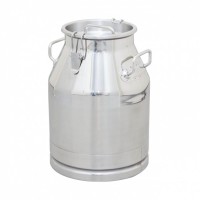 Bidon inox 30 litri cu manere si prindere cu clipsuri si capac inox