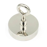 Magnet neodim oala D 48 mm cu filet interior si carlig inelar sustine 65 kg