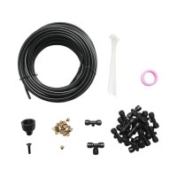 Kit complet pulverizare apa tip ceata cu furtun 20m, duze alama pentru terasa, gradina 65 piese