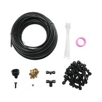 Kit complet pulverizare apa tip ceata cu furtun 25m, duze alama pentru terasa, gradina 80 piese