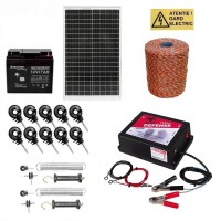 Pachet gard 6,6J Daltor + Fir 1000m 100kg + Panou solar 30 W + Baterie 17Ah