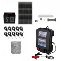 Pachet gard electric 6.6J + Fir 500m 130kg + Acumulator 12V + Panou solar 30W Pachet gard electric 6.6J + Fir 500m 130kg + Acumulator 12V + Panou solar 30W