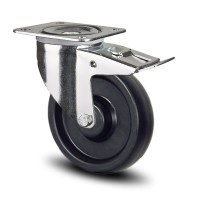 Roata pivotanta cu frana  termorezistenta 100 mm cu furca inox - 100 kg TENTE 8477BOG100P62