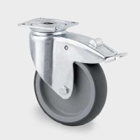 Roata pivotanta din polipropilena cu frana 100 mm - 80 kg TENTE 2477PJO100P50