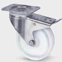 Roata pivotanta din poliamida , cu frana 100 mm cu furca inox - 200 kg TENTE 8477UOO100P62