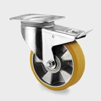Roata pivotanta cu frana din aluminiu 200 mm - 350 kg TENTE 3477ITP200P63