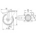 Roata pivotanta din poliamida cu frana 125 mm cu furca inox - 200 kg TENTE 8477UOO125P62 [2]