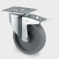 Roata din poliamida , pivotanta cu frana 80 mm - 150 kg TENTE 3477UAR080P62 grey