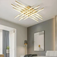 Lustra LED cu telecomanda MORA 160W, 8 Elemente, Liniara, lumina Rece/Calda/Neutra, Dimabila, Auriu Lucios Lustra LED cu telecomanda MORA 160W, 8 Elemente, Liniara, lumina Rece/Calda/Neutra, Dimabila, Auriu Lucios