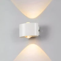 Aplica LED Fantas de Exterior si Interior, 2 Surse x 1W, IP65, Metalic, Alb, 3000K Aplica LED Fantas de Exterior si Interior, 2 Surse x 1W, IP65, Metalic, Alb, 3000K