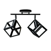 Lustra Forma Cub, STRUKTUR Duo, 2xE27, Negru, Metal Lustra Forma Cub, STRUKTUR Duo, 2xE27, Negru, Metal
