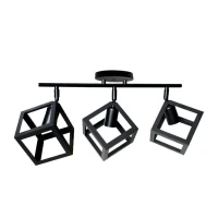 Lustra FORMA CUB -STRUKTUR Trio, 3xE27, Negru, Metal Lustra FORMA CUB -STRUKTUR Trio, 3xE27, Negru, Metal