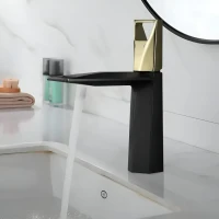 Baterie Lavoar, Alama Sanitara, Negru cu Auriu, 10107H/G Baterie Lavoar, Alama Sanitara, Negru cu Auriu, 10107H/G