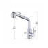 Baterie bucatarie cu dus extractibil Starke CF019, monocomanda, inox, cartus ceramic, satinat [4]