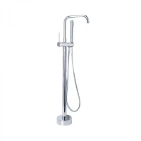 Baterie de Podea cu Para si Furtun, Alama Sanitara, Crom, CF2039 Baterie de Podea cu Para si Furtun, Alama Sanitara, Crom, CF2039