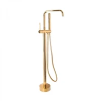 Baterie de Podea cu Para si Furtun, Alama Sanitara, Auriu, CF2041 Baterie de Podea cu Para si Furtun, Alama Sanitara, Auriu, CF2041