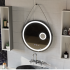 Oglinda LED Rotunda, 11W, 60cm, Micah Senzor MotionGlow Marcello, Sistem Dezaburire, Ceas & Termometru, Lupa Cosmetica, Dimabila [3]