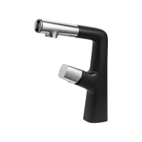 Baterie Lavoar cu Dus Extractibil, Alama Sanitara, Crom si Negru, MP016H/C Baterie Lavoar cu Dus Extractibil, Alama Sanitara, Crom si Negru, MP016H/C