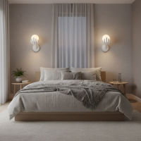 Aplica LED Decorativa MANO, 15x30cm, 1xE27, Sticla si Resina, Alb