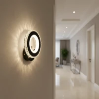 Aplica LED NOVA Rotonda, 16W, Negru & Inox, lumina Calda/Rece/Neutra Aplica LED NOVA Rotonda, 16W, Negru & Inox, lumina Calda/Rece/Neutra