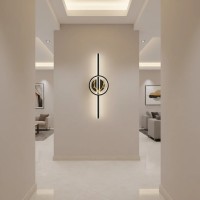 Aplica LED Decorativa CERBOS, 42W, 60cm, Lumina Calda / Neutra/ Rece, Negru, Metal si Acril