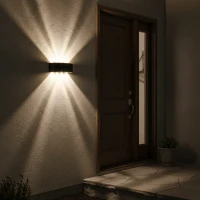 Aplica LED Exterior Ellis, 8W, 8 Surse de lumina, Lumina Calda, Negru Aplica LED Exterior Ellis, 8W, 8 Surse de lumina, Lumina Calda, Negru