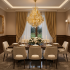 Candelabru Cristal TIER Eleganza 10xE14, D50 cm, Auriu, Inaltime Reglabila, Metal si Cristal [3]