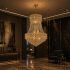 Candelabru Cristal EMPIRE Eleganza 10xE14, D50 cm, Auriu, Inaltime Reglabila, Metal si Cristal [3]