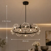 Candelabru Cristal PETERHOF Magno, Diametru 62cm, 20X G4, Negru, Inaltime Reglabila Candelabru Cristal PETERHOF Magno, Diametru 62cm, 20X G4, Negru, Inaltime Reglabila