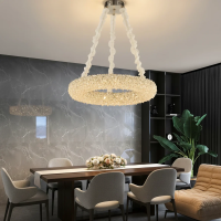 Candelabru Cristal cu Telecomanda, PRAGA Magno, 33W, Lumina Calda/Rece/Neutra, Diametru 55cm, Auriu, Inaltime Reglabila