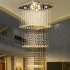 Candelabru Cristal LED 80W PALATINA Auriu, Diametru 50cm, Inaltime 200cm, Model Scara [2]