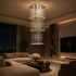 Candelabru Cristal LED 80W PALATINA Auriu, Diametru 50cm, Inaltime 200cm, Model Scara [4]