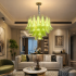 Candelabru Cristal MURANO Eleganza 4xE14, D50 cm, Verde, Inaltime Reglabila, Metal si Cristal [2]