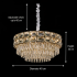 Candelabru Cristal LUCENT Nobile 4xE14, D40 cm, Auriu, Inaltime Reglabila, Metal si Cristal [4]