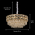 Candelabru Cristal LUCENT Eleganza 9xE14, D50 cm, Auriu, Inaltime Reglabila, Metal si Cristal [4]